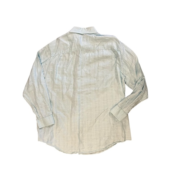 Caribbean Mens 2XT Light Blue Linen Blend Long Sleeve Button Up‎ Shirt EUC - Picture 2 of 5